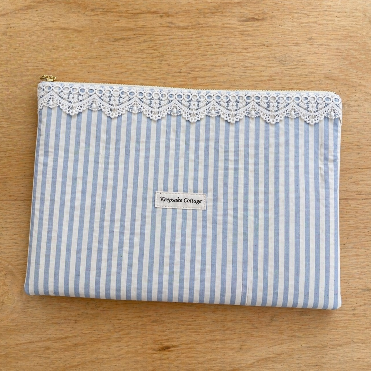 Zipper Laptop Case with Lace Trim