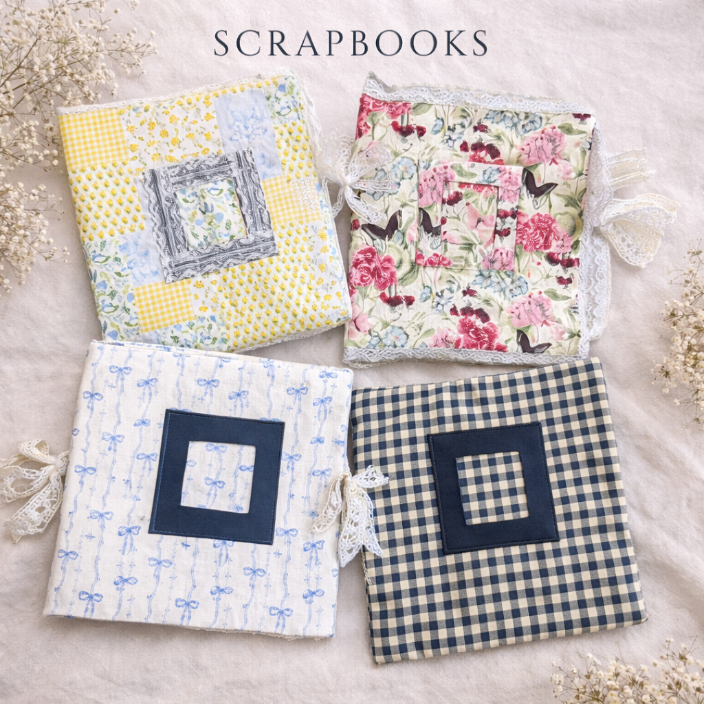 Handmade Fabric Scrapbook Cover Memory Album